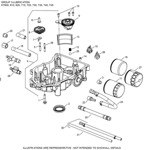 Kt735-3104 Lubrication Diagram and Parts List for KT735-3104  Cub Cadet Lawn Tractor